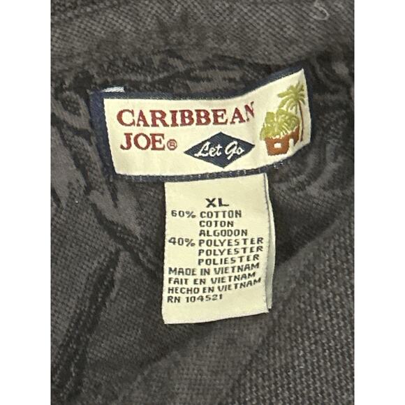 Caribbean Joe Hawaiian Gray Polo Men's size XL - Picture 3 of 3